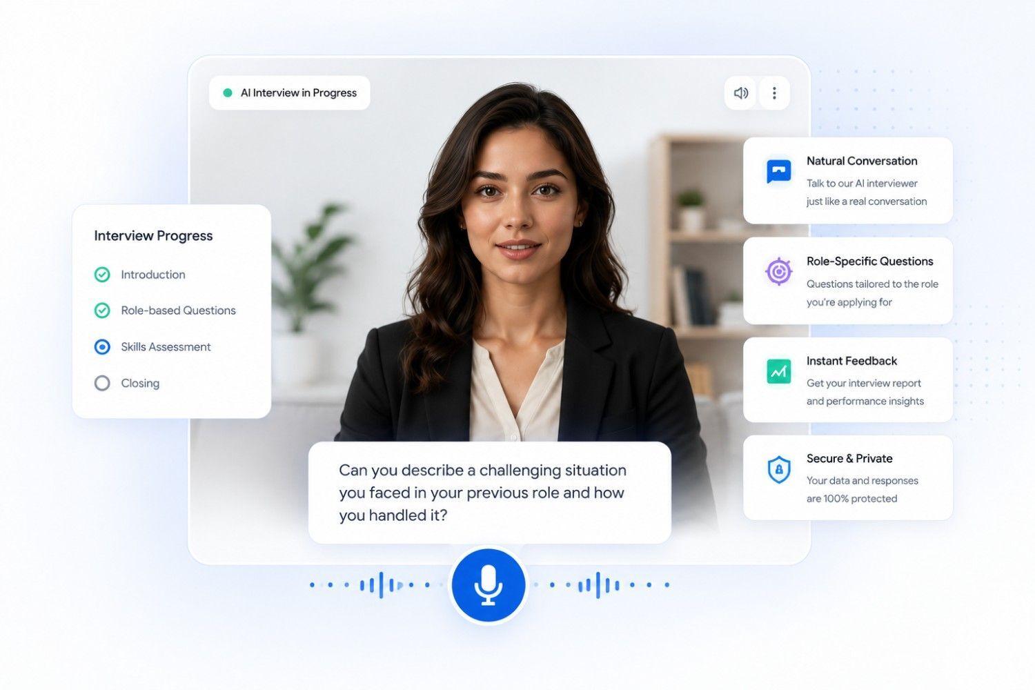 Candidate completing an AI video interview on their schedule